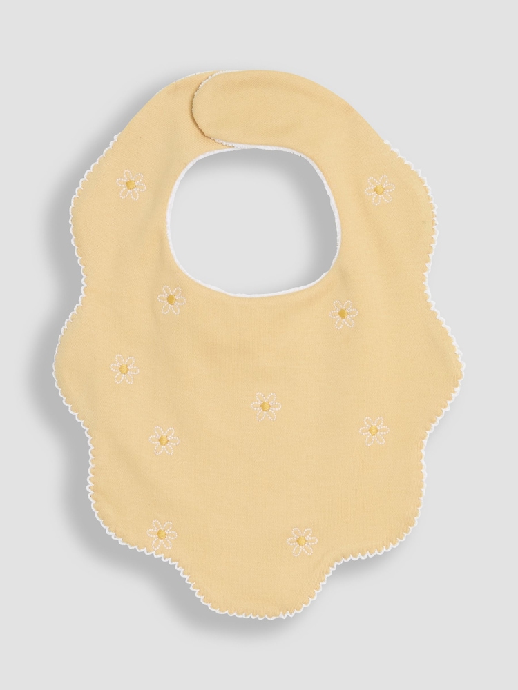 JoJo Maman Bébé Yellow 100% Cotton Scalloped Bib - Image 1 of 3