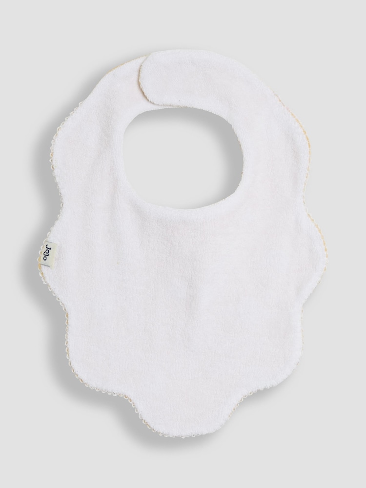 JoJo Maman Bébé Yellow 100% Cotton Scalloped Bib - Image 2 of 3