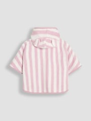 Rosa - JoJo Maman Bébé 100% Cotton Stripe Towelling Poncho - Imagen 2 de 3