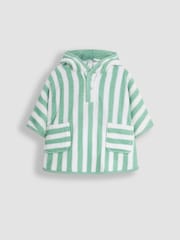 Verde - JoJo Maman Bébé 100% Cotton Stripe Towelling Poncho - Imagen 1 de 3