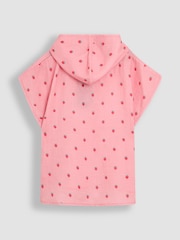 JoJo Maman Bébé Pink 100% Cotton Strawberry Muslin Poncho - Image 2 of 3