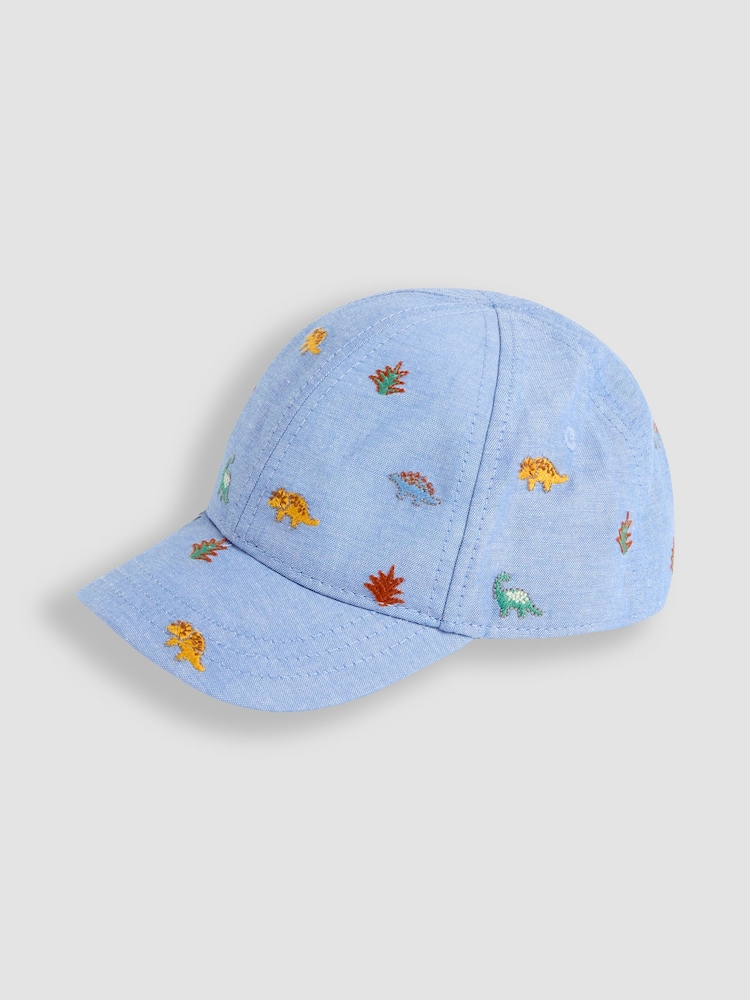 JoJo Maman Bébé Denim Embroidered Cap - Image 3 of 3 JoJo Maman Bébé Denim Embroidered Cap - Image 3 of 3