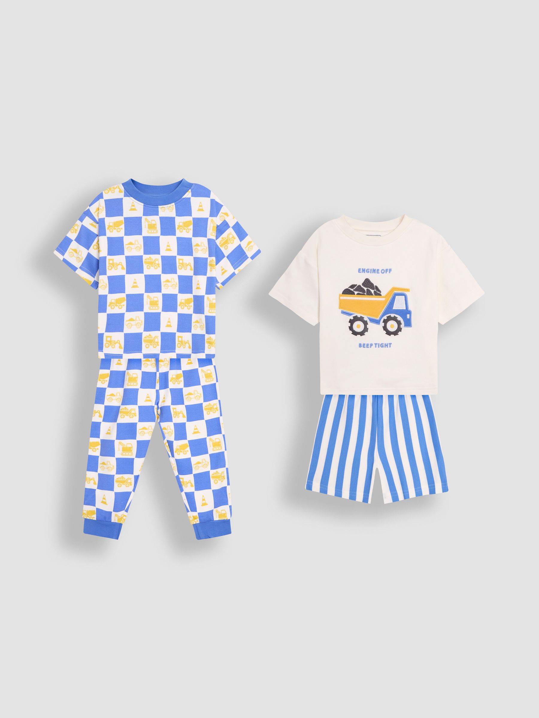 JoJo Maman Bébé Stone Print Jersey Pyjamas 2 Pack