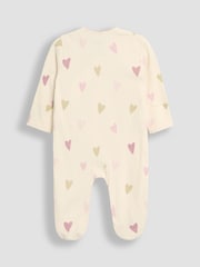 JoJo Maman Bébé Stone Footed Cross-Over 100% Cotton Sleepsuit - Image 4 of 5