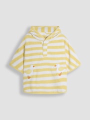 JoJo Maman Bébé Yellow Appliqué Towelling Poncho - Image 1 of 4