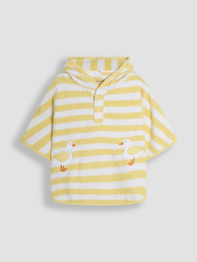 JoJo Maman Bébé Yellow Appliqué Towelling Poncho - Image 1 of 4