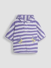 JoJo Maman Bébé Lilac Appliqué Towelling Poncho - Image 1 of 4