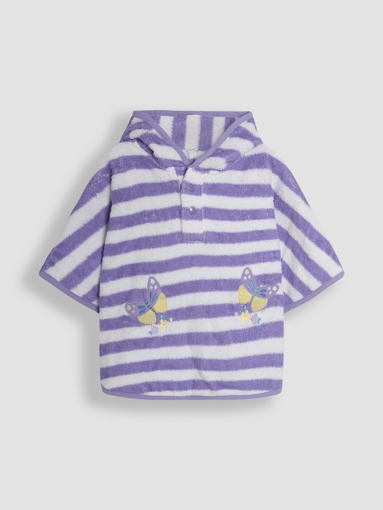 JoJo Maman Bébé Lilac Appliqué Towelling Poncho - Image 1 of 4