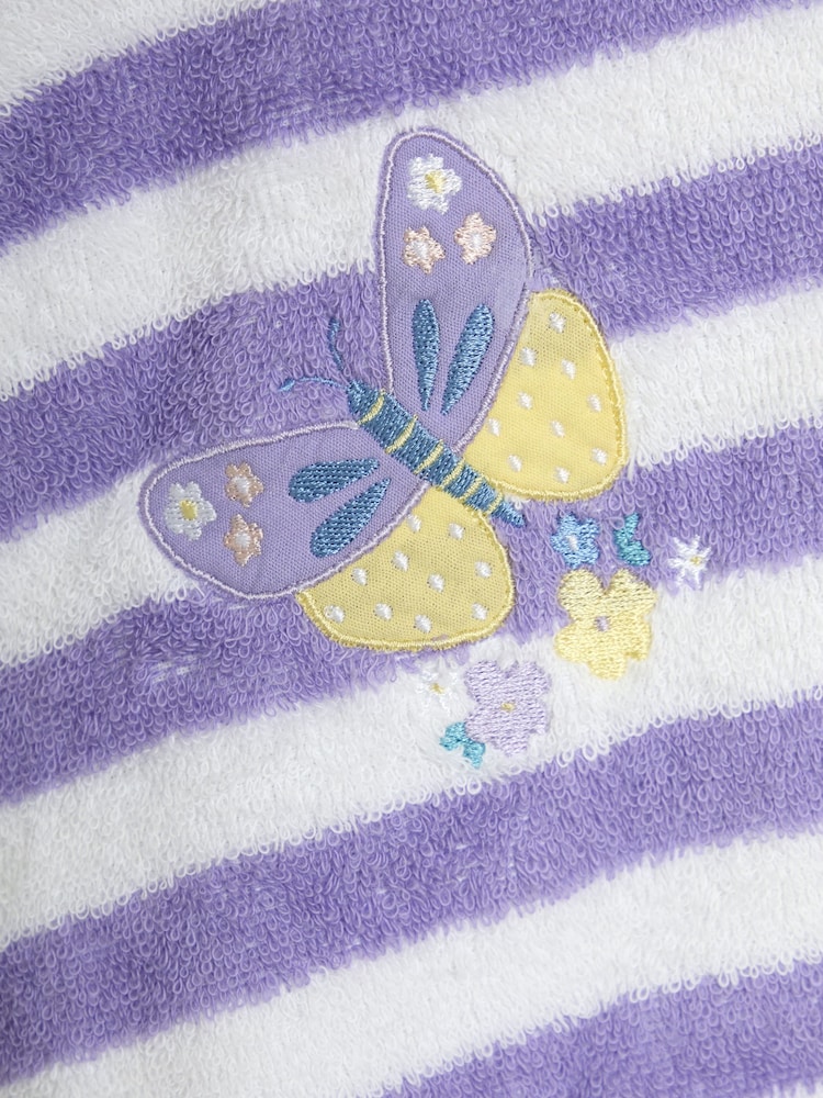 JoJo Maman Bébé Lilac Appliqué Towelling Poncho - Image 4 of 4