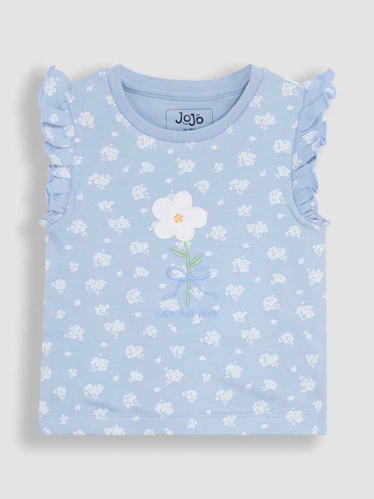 JoJo Maman Bébé Pale Blue 2-Pack Print Jersey Pyjamas - Image 3 of 12