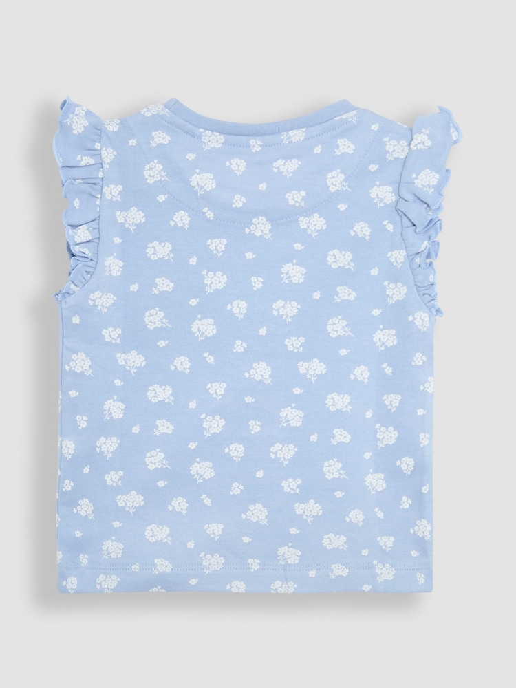 JoJo Maman Bébé Pale Blue 2-Pack Print Jersey Pyjamas - Image 4 of 12