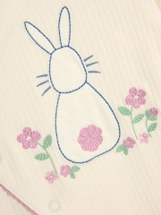 JoJo Maman Bébé Stone Cotton Footed Embroidered Cross-Over Sleepsuit - Image 6 of 6