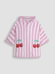 JoJo Maman Bébé Pale Pink Appliqué Towelling Poncho - Image 1 of 4