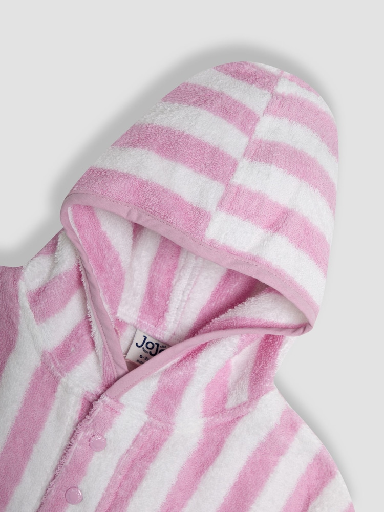 JoJo Maman Bébé Pale Pink Appliqué Towelling Poncho - Image 3 of 4