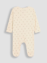 JoJo Maman Bébé Natural Cotton Footed Sleepsuit and Bib Set 2 Piece - Image 3 of 5
