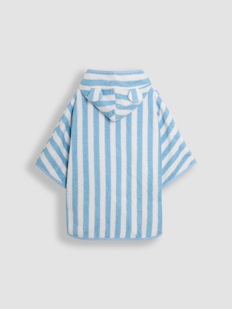 Azul - JoJo Maman Bébé 100% Cotton Stripe Towelling Poncho - Imagen 2 de 3