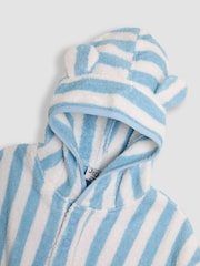 Azul - JoJo Maman Bébé 100% Cotton Stripe Towelling Poncho - Imagen 3 de 3