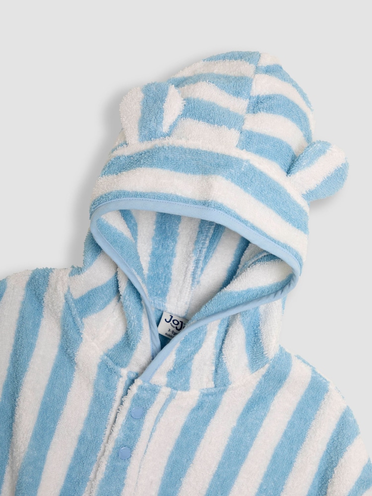 JoJo Maman Bébé Blue Stripe Towelling Poncho - Image 3 of 3 JoJo Maman Bébé Blue Stripe Towelling Poncho - Image 3 of 3