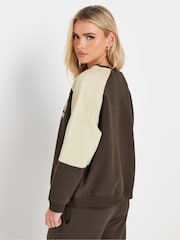 PixieGirl Petite Chocolate Brown Brooklyn Slogan Sweatshirt - Image 2 of 5