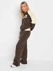 PixieGirl Petite Chocolate Brown Brooklyn Slogan Sweatshirt - Image 3 of 5