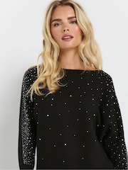 M&Co Black Petite Studded Batwing Jumper - Image 4 of 6