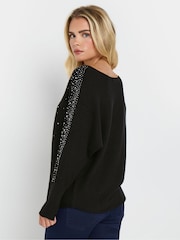 M&Co Black Petite Studded Batwing Jumper - Image 5 of 6