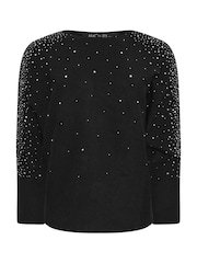 M&Co Black Petite Studded Batwing Jumper - Image 6 of 6