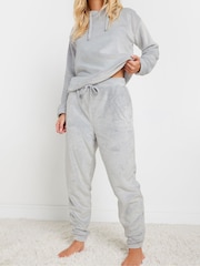PixieGirl Petite Grey Lounge Fleece Cuffed Joggers - Image 1 of 5
