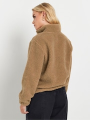 PixieGirl Petite Brown NYC Half Zip Fleece Jacket - Image 3 of 5