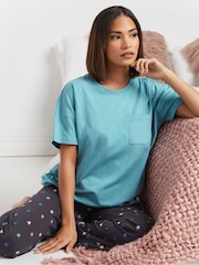 طقم بيجامة قطن 100% برِجل واسعة مُزيّنة بنجوم متعددة من PixieGirl Petite - صورة 2 من 5