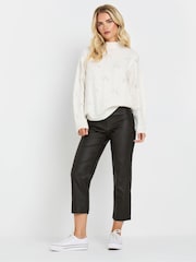 M&Co Black Petite Coated Straight Leg Jeans - Image 2 of 5