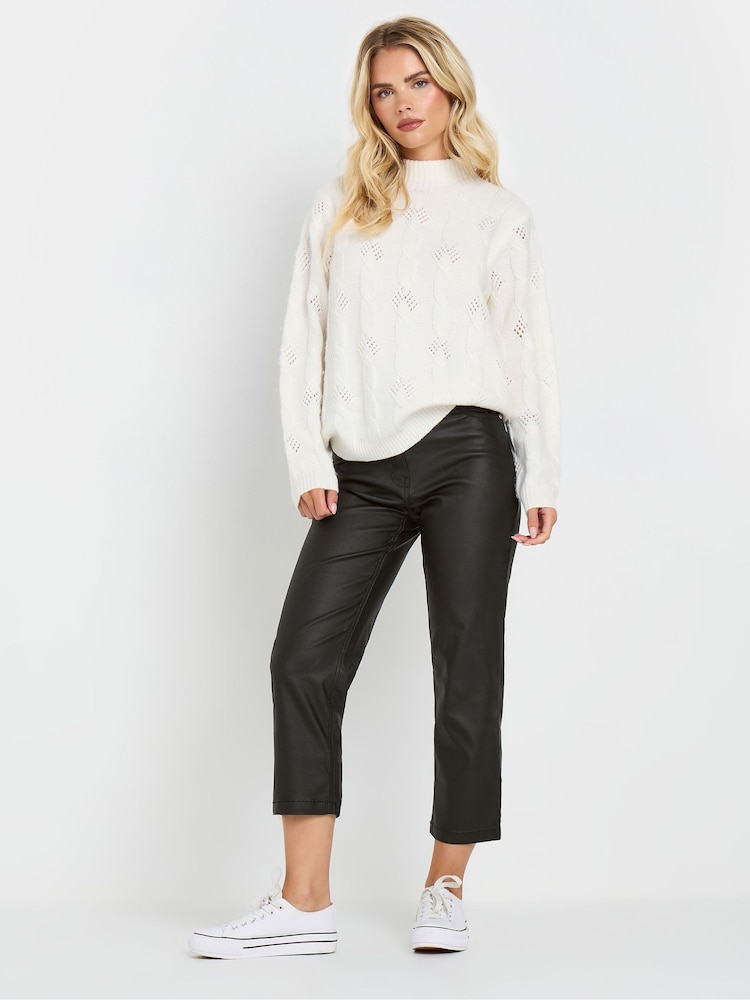 M&Co Black Petite Coated Straight Leg Jeans - Image 2 of 5