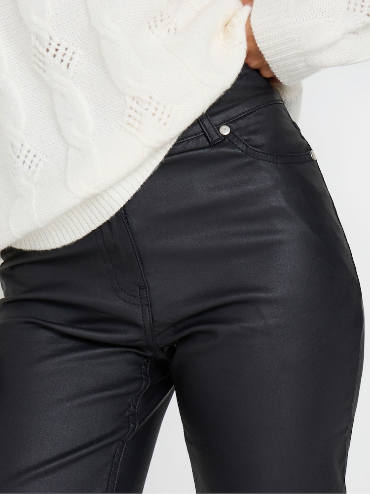 M&Co Petite Coated Straight Leg Jeans - Image 4 of 5