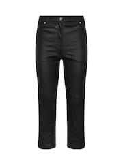 M&Co Black Petite Coated Straight Leg Jeans - Image 5 of 5