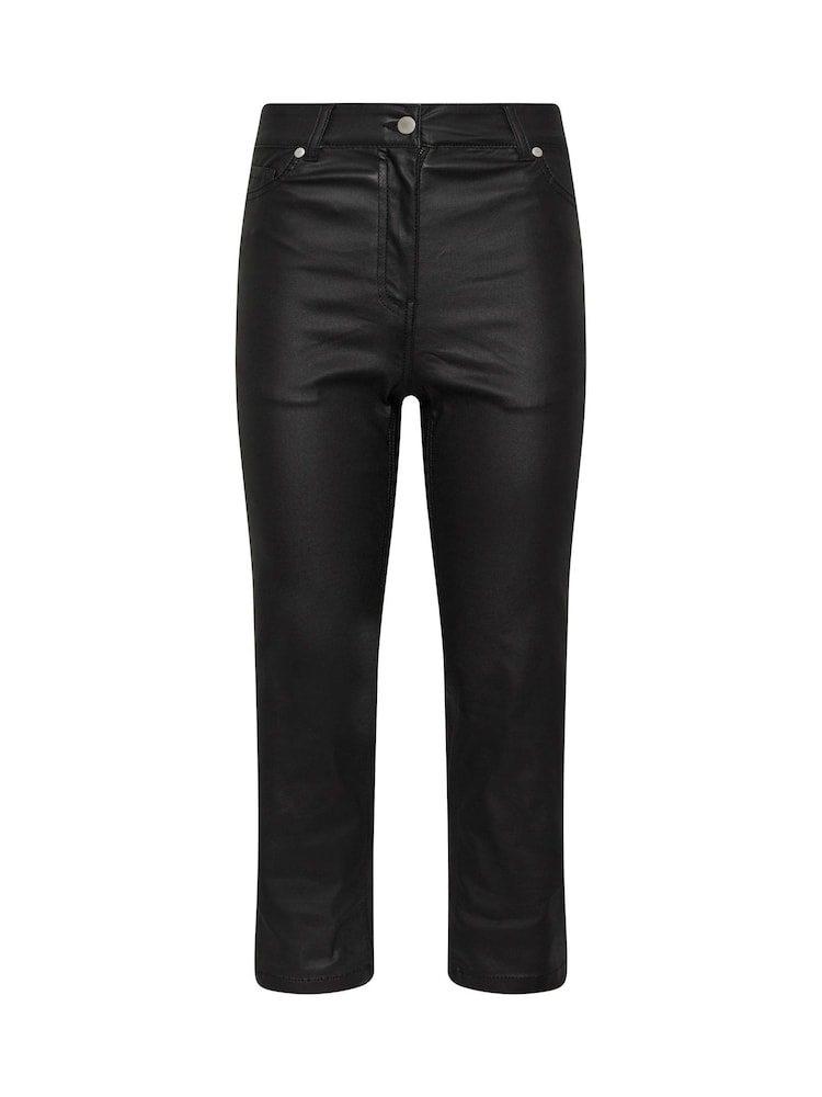 M&Co Black Petite Coated Straight Leg Jeans - Image 5 of 5