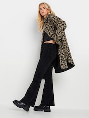 PixieGirl Petite Brown Animal Print Longline Shacket - Image 2 of 9