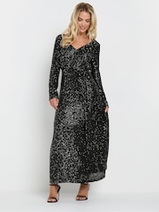 M&Co Petite Long Sleeve Sequin Maxi Dress - Image 2 of 5