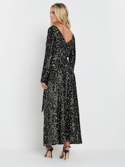 M&Co Petite Long Sleeve Sequin Maxi Dress - Image 3 of 5