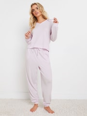 PixieGirl Petite Pink Lounge Waffle Hoodie - Image 2 of 5