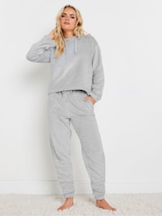 PixieGirl Petite Grey Lounge Fleece Crop Hoodie - Image 2 of 5