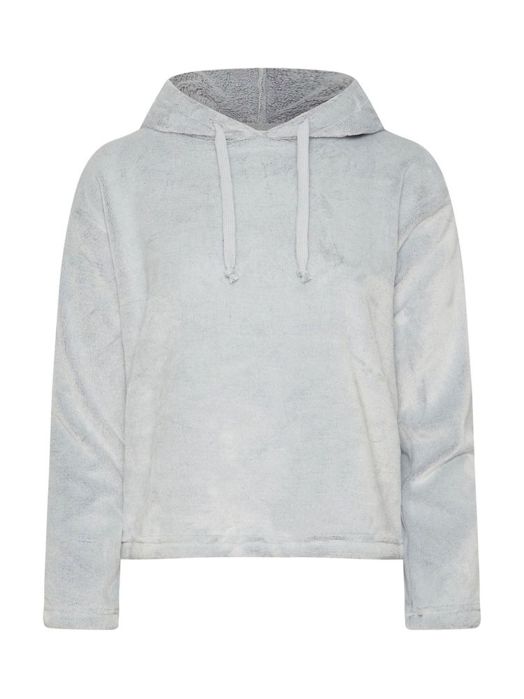 PixieGirl Petite Grey Lounge Fleece Crop Hoodie - Image 5 of 5