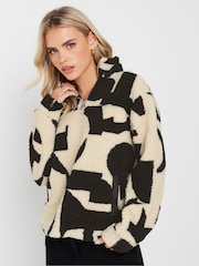 PixieGirl Petite Black Abstract Half Zip Fleece - Image 1 of 5