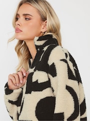 PixieGirl Petite Black Abstract Half Zip Fleece - Image 2 of 5