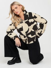 PixieGirl Petite Black Abstract Half Zip Fleece - Image 3 of 5