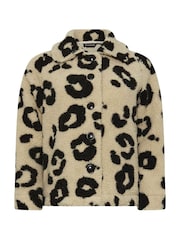 PixieGirl Petite Brown Animal Print Fleece Jacket - Image 5 of 5