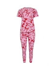 PixieGirl Petite 100% Cotton Bows Short Sleeve Tapered Pyjamas Set - صورة 5 من 5