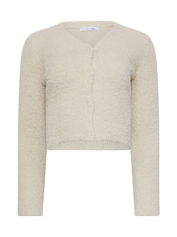 PixieGirl Petite Natural Chenille Cropped Cardigan - Image 6 of 6