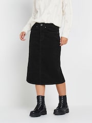 M&Co Black Petite Corduroy Longline Skirt - Image 1 of 5