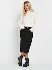 M&Co Black Petite Corduroy Longline Skirt - Image 2 of 5