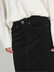 M&Co Black Petite Corduroy Longline Skirt - Image 4 of 5